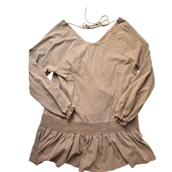 Vestique Dress Austin Rust Size Large Flowy Ruffle Boho Cottage Scoop Neck NWT - Picture 5 of 6